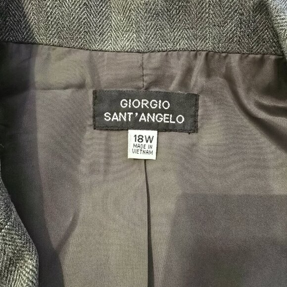 Giorgio Sant' Angelo Vintage Olive Green Single Breasted Blazer Sz 18W - Picture 7 of 9
